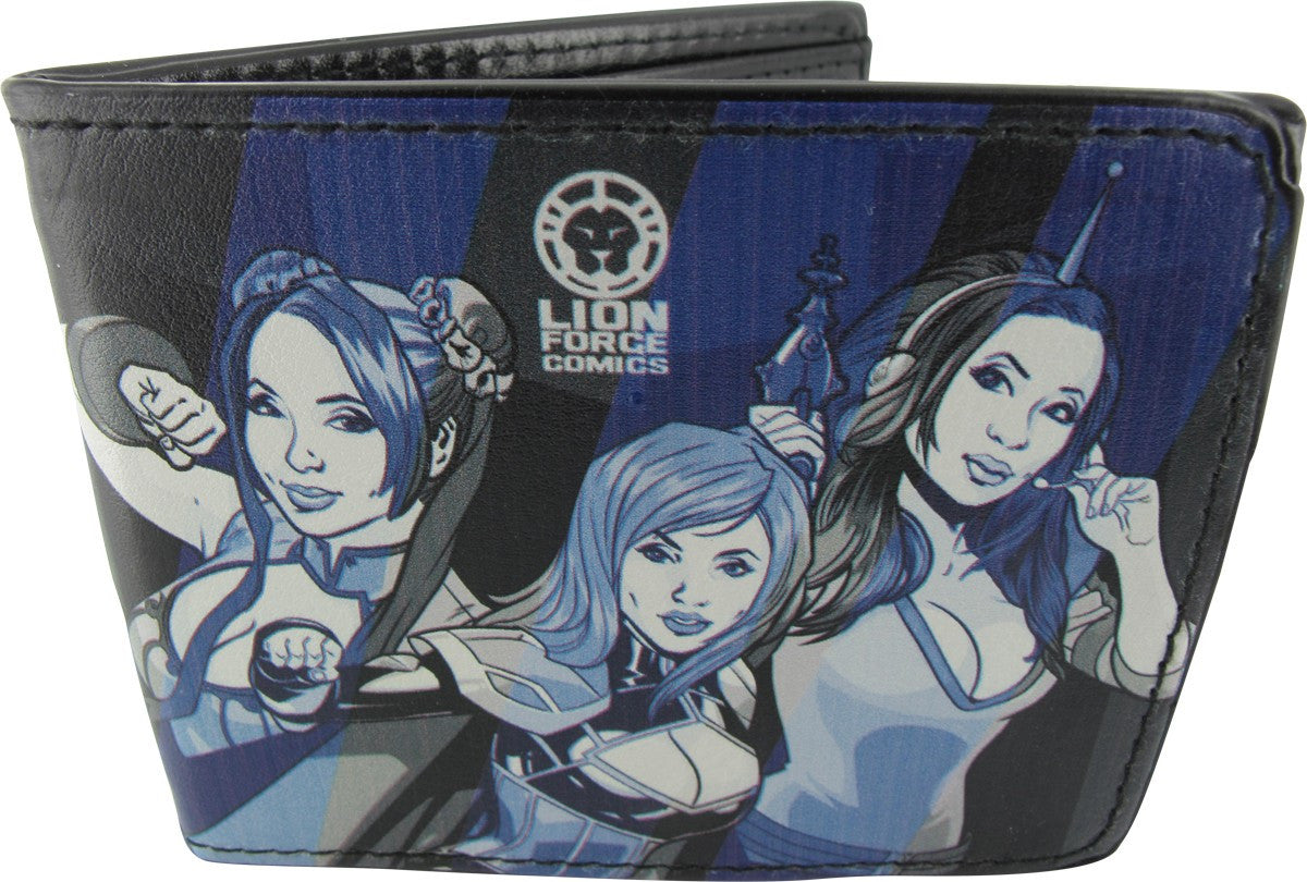 Yaya Han Poses Blue Stripes Wallet