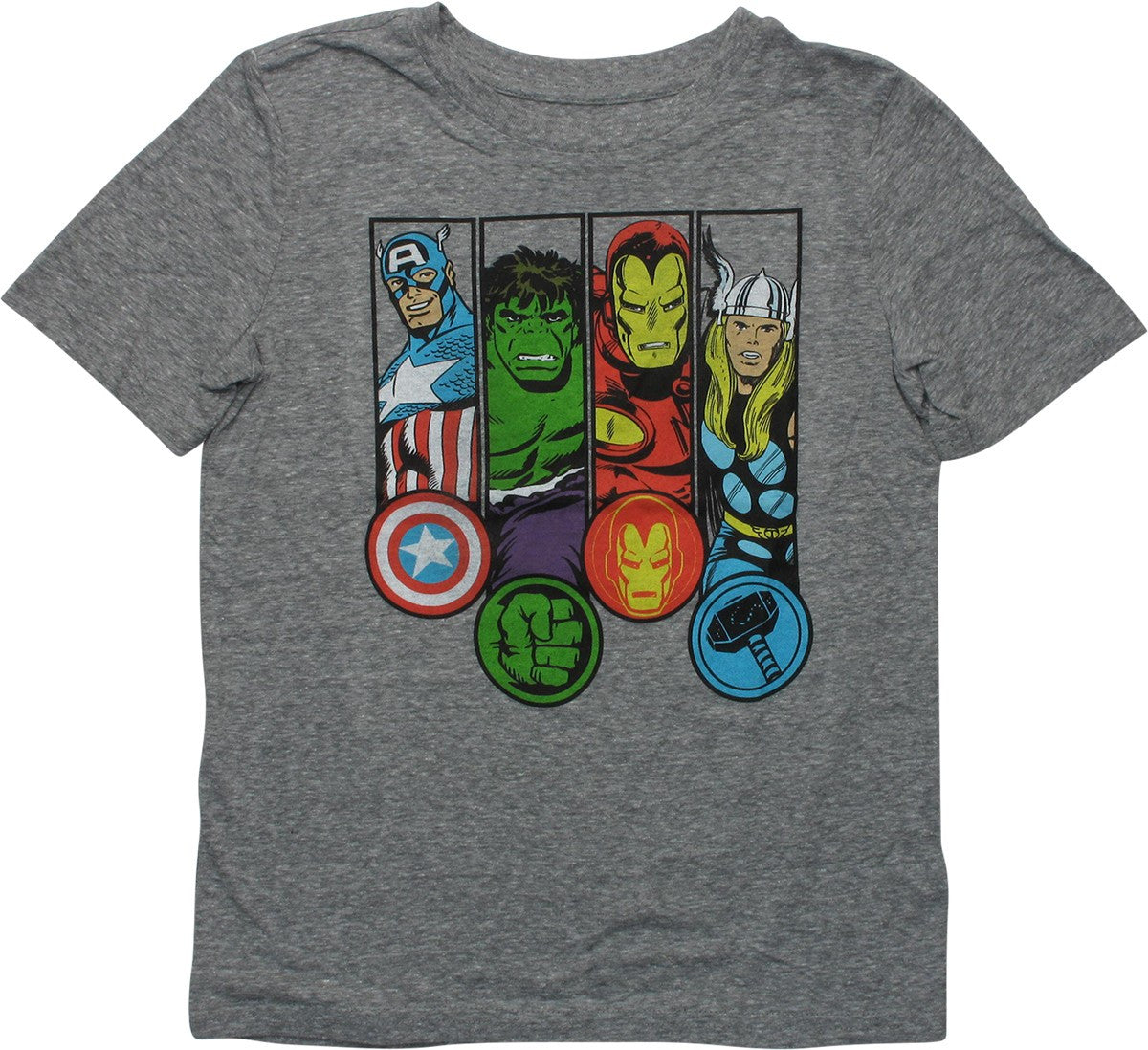 Avengers Core Hero Emblem Bars Youth T-Shirt