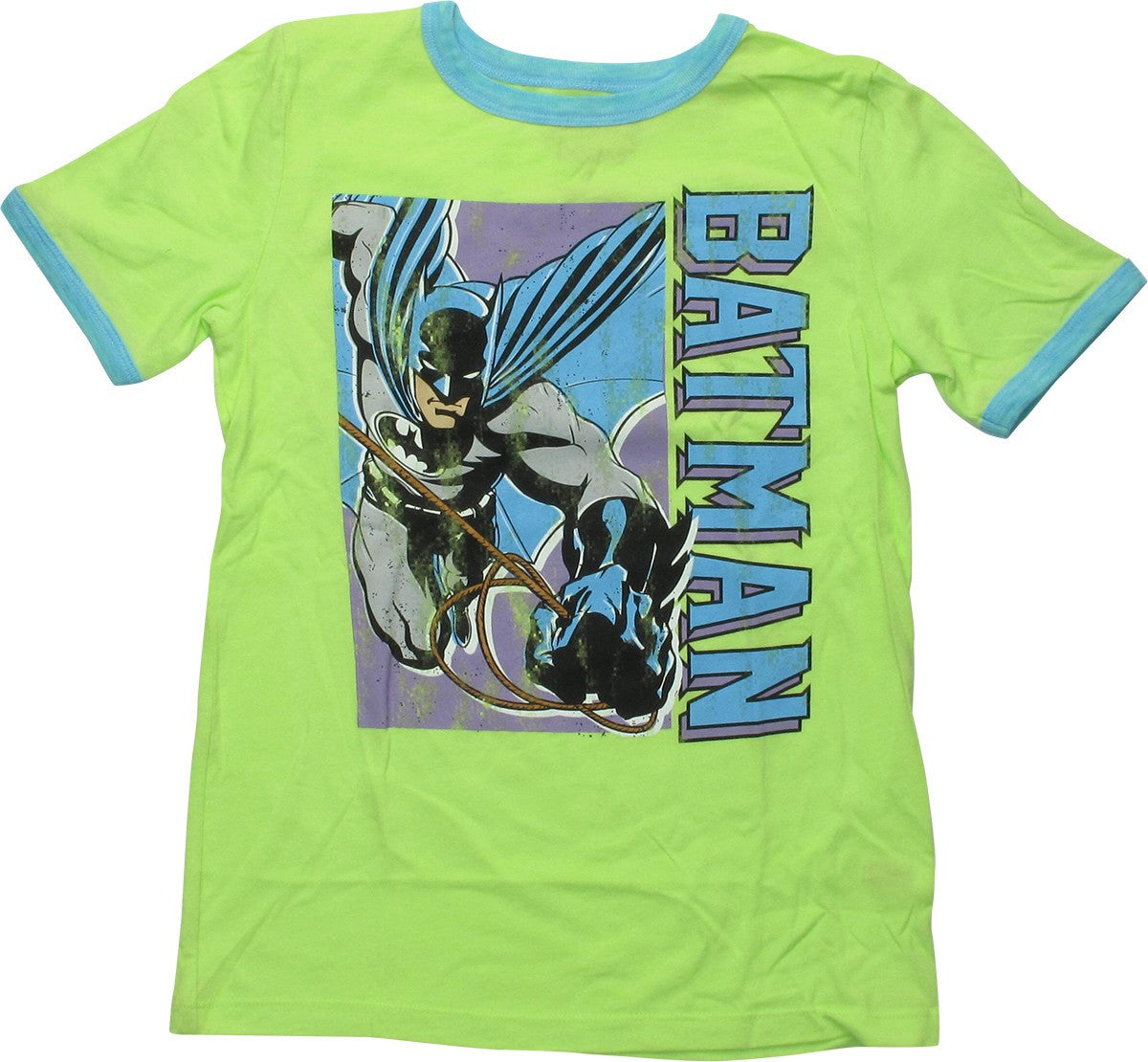 Batman Rope Swing Acid Green Youth T-Shirt