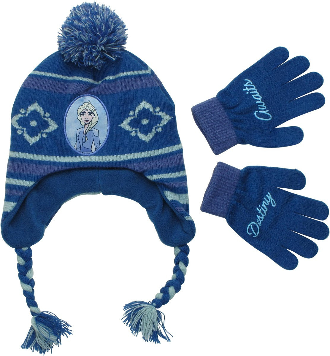 Frozen Elsa Destiny Awaits Youth Beanie Gloves Set