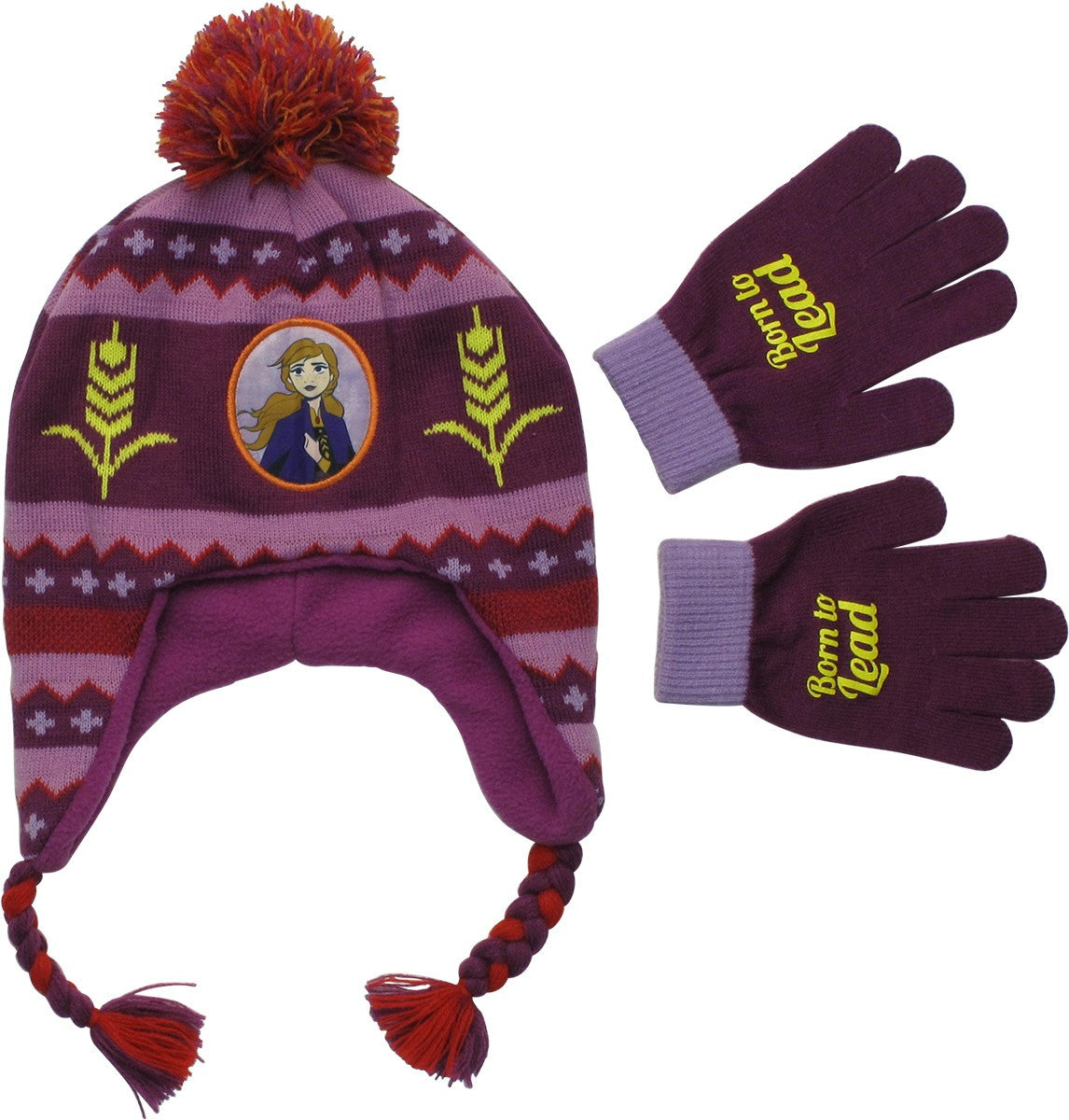 Frozen Anna Born to Lead Youth Beanie Gloves Set