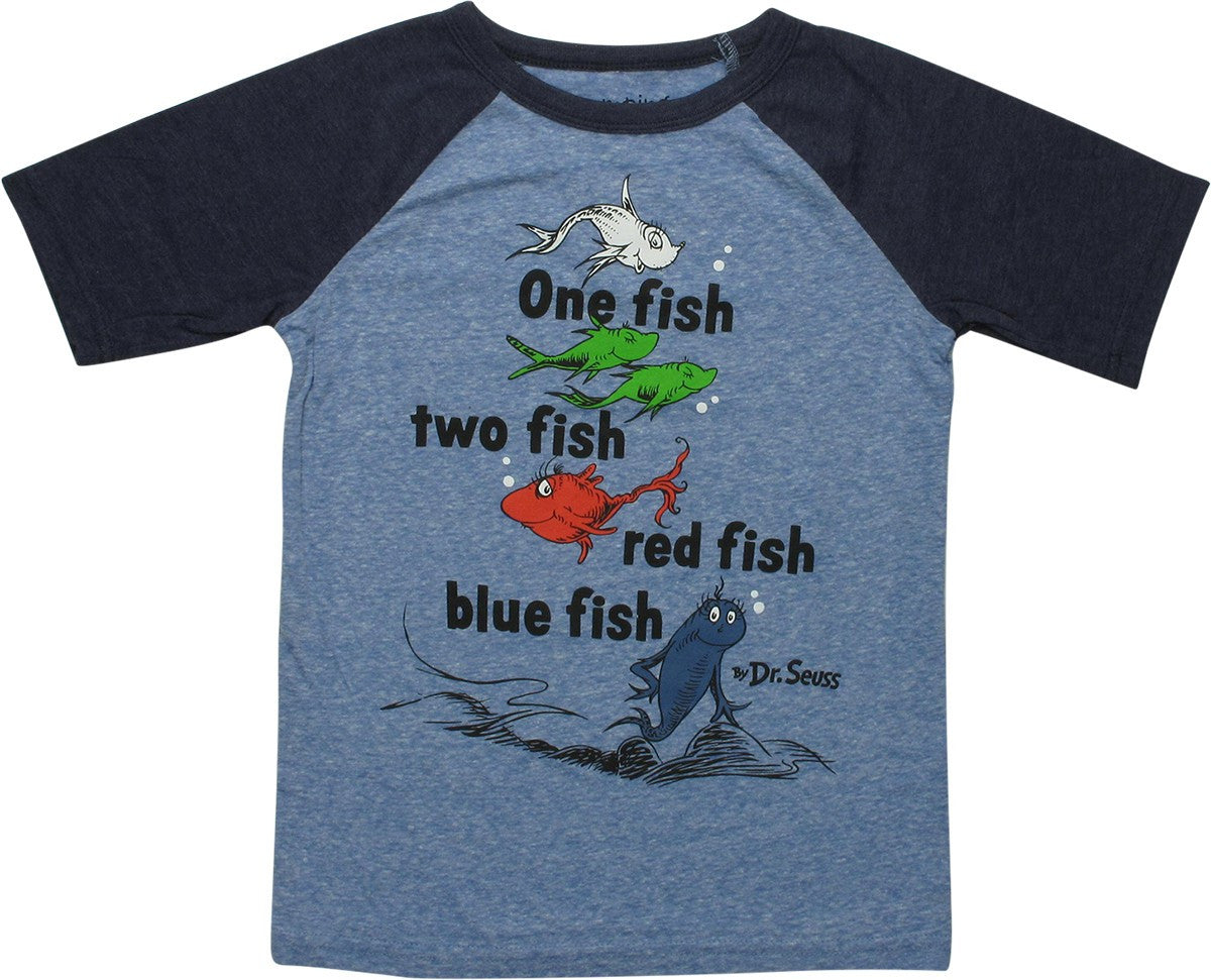 Dr Seuss One Fish Book Cover Youth T-Shirt