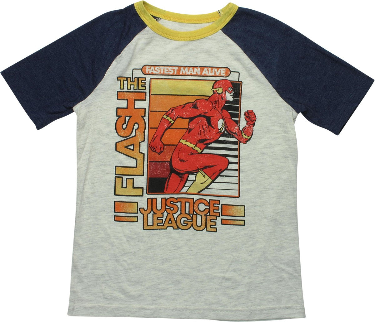 Flash Fastest Man Raglan Youth T-Shirt