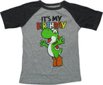 Mario Yoshi My Birthday Raglan Youth T-Shirt