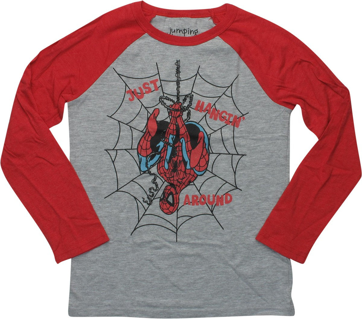 Spiderman Just Hangin Raglan Youth T-Shirt