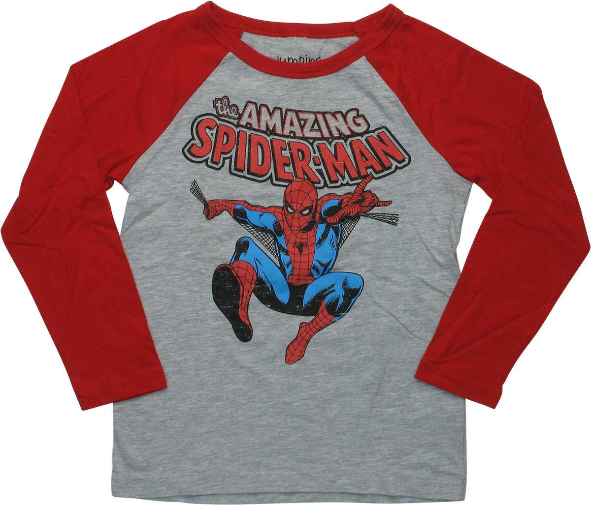 Spiderman Swing At You Raglan Youth T-Shirt