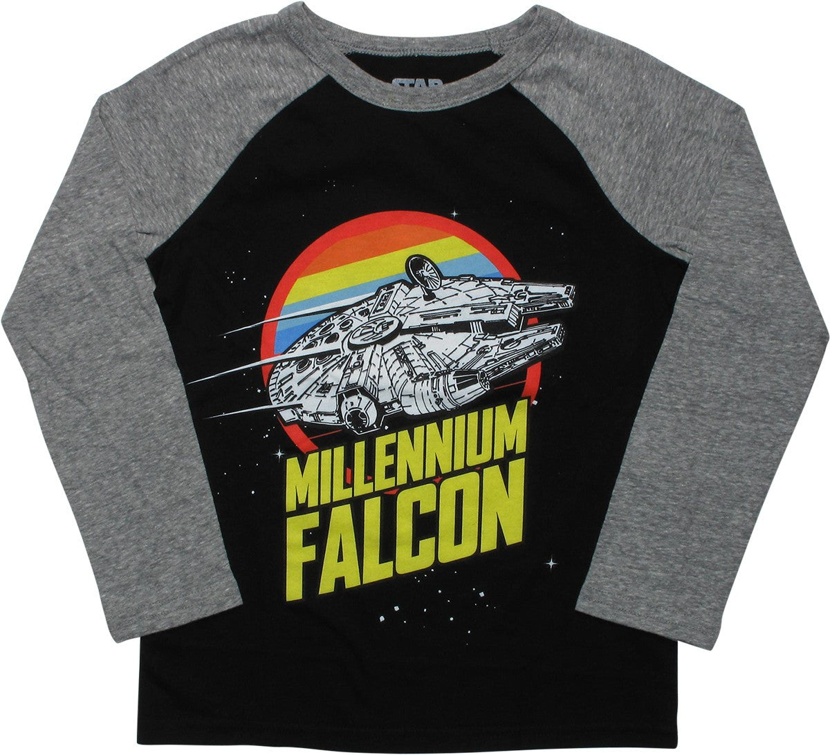 Star Wars Falcon Retro Youth T-Shirt - Long Sleeve
