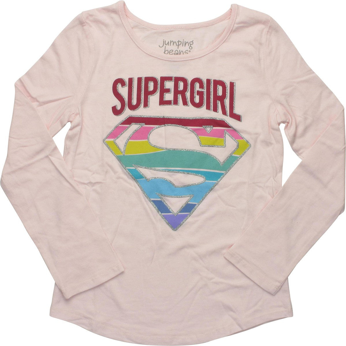 Supergirl Glitter Logo Youth T-Shirt - Long Sleeve