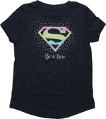 Supergirl Tye Dye Glitter Logo Youth T-Shirt