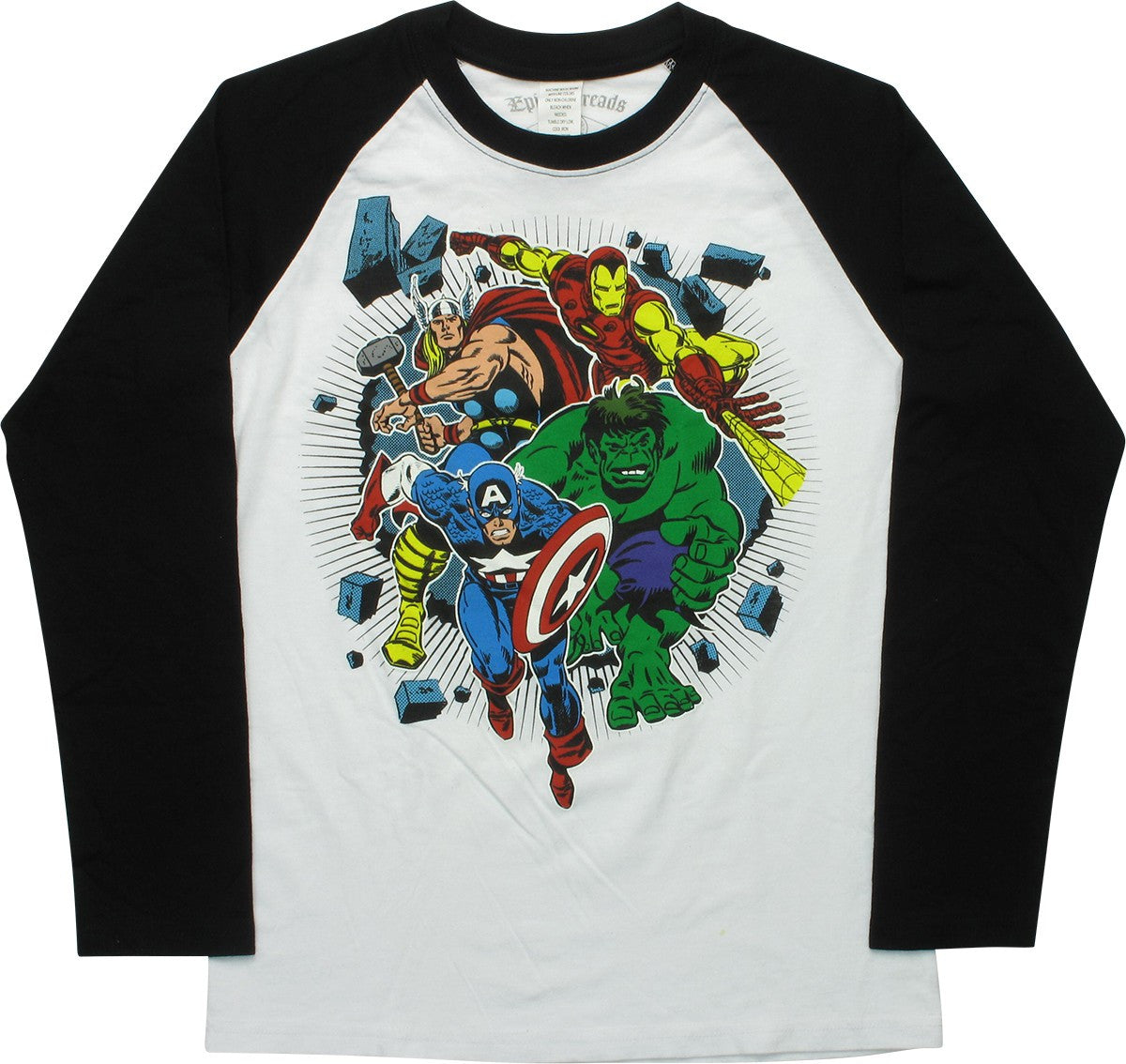 Avengers Heroes Wall Smash Raglan Youth T-Shirt