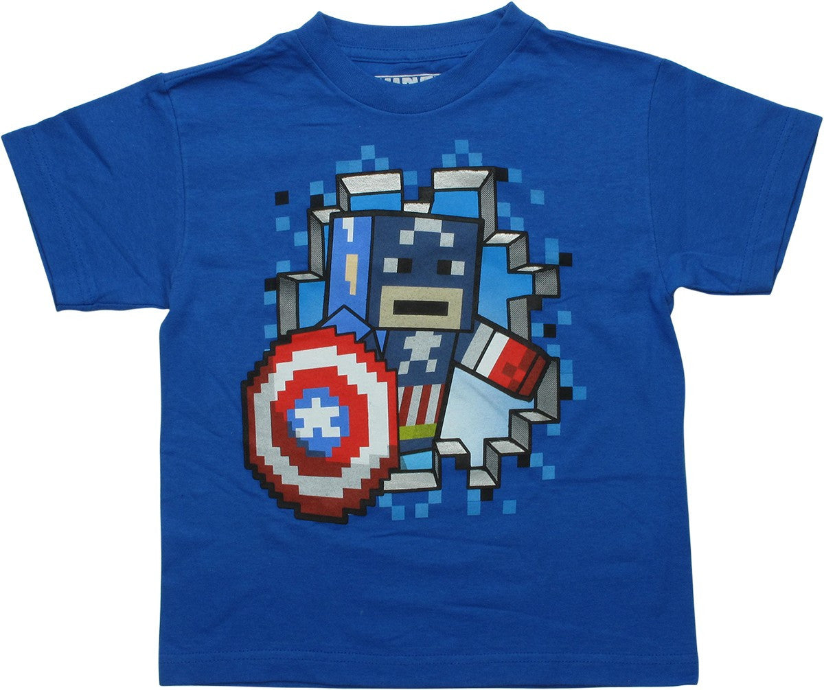 Captain America Minecraft Figure Youth T-Shirt
