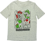 Super Mario Heroes Four Squares Youth T-Shirt