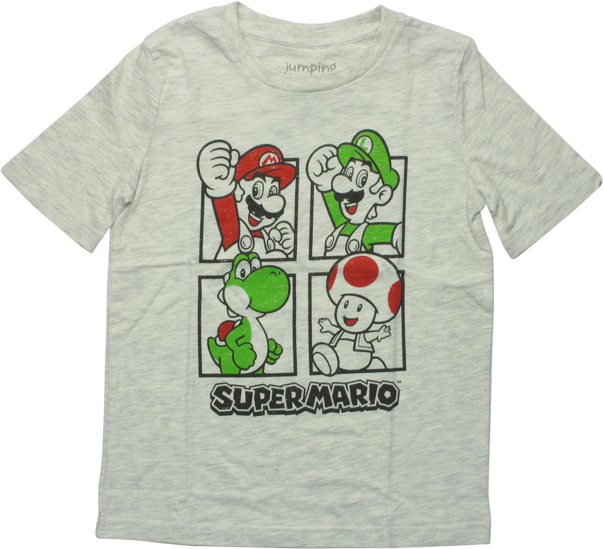 Super Mario Heroes Four Squares Youth T-Shirt