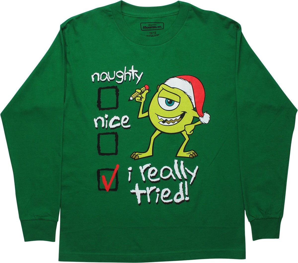 Monsters Inc Mike Really Tried LS Youth T-Shirt