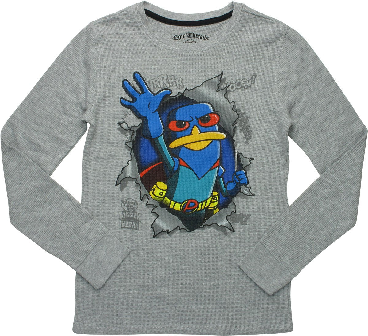 Phineas and Ferb Hero Perry Thermal LS Youth Shirt