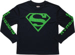 Superman Mesh Logo Long Sleeve Youth T-Shirt