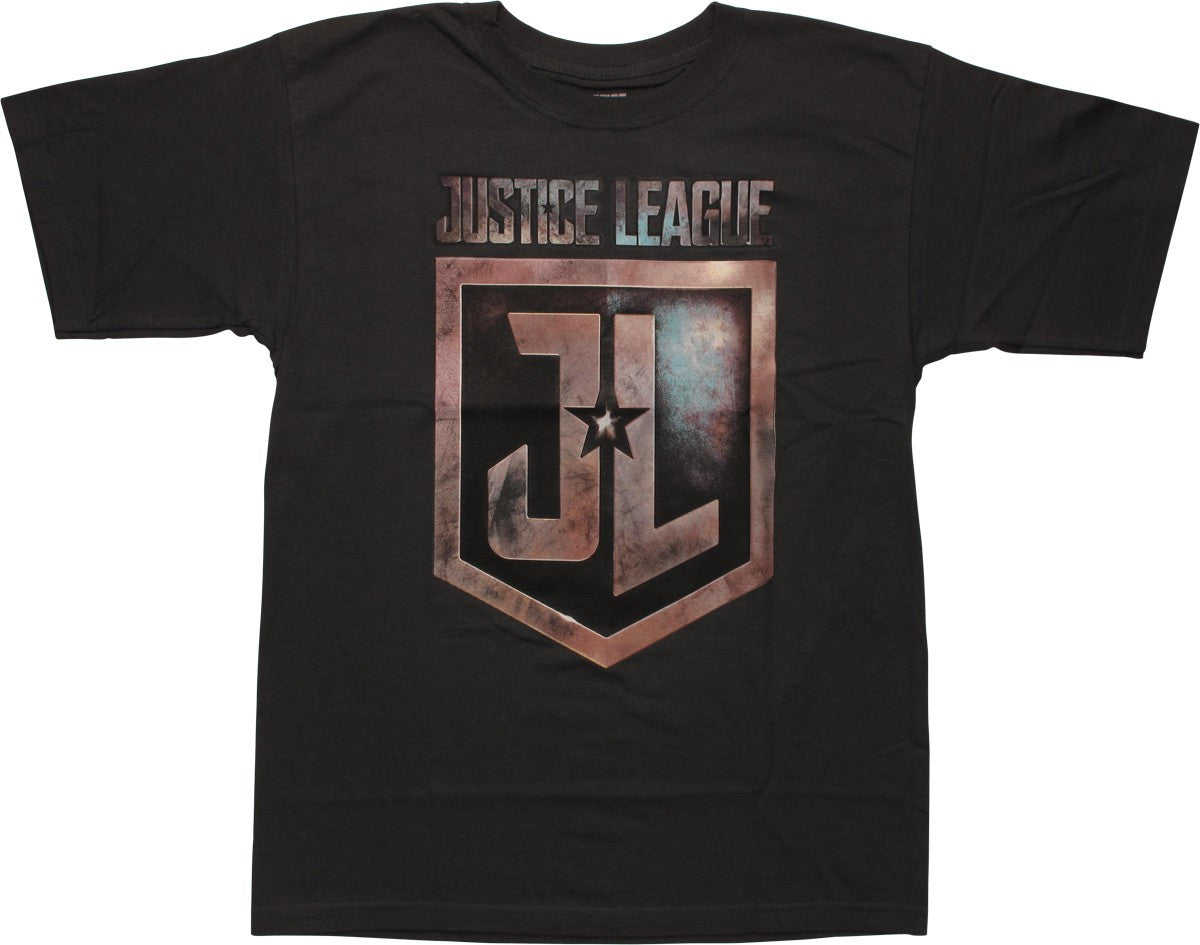 Justice League Movie Logo Gray Youth T-Shirt