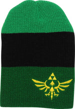 Zelda Crest Green and Black Stripe Beanie